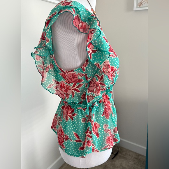 XXI Floral Top with belt size M-L - Picture 5 of 8